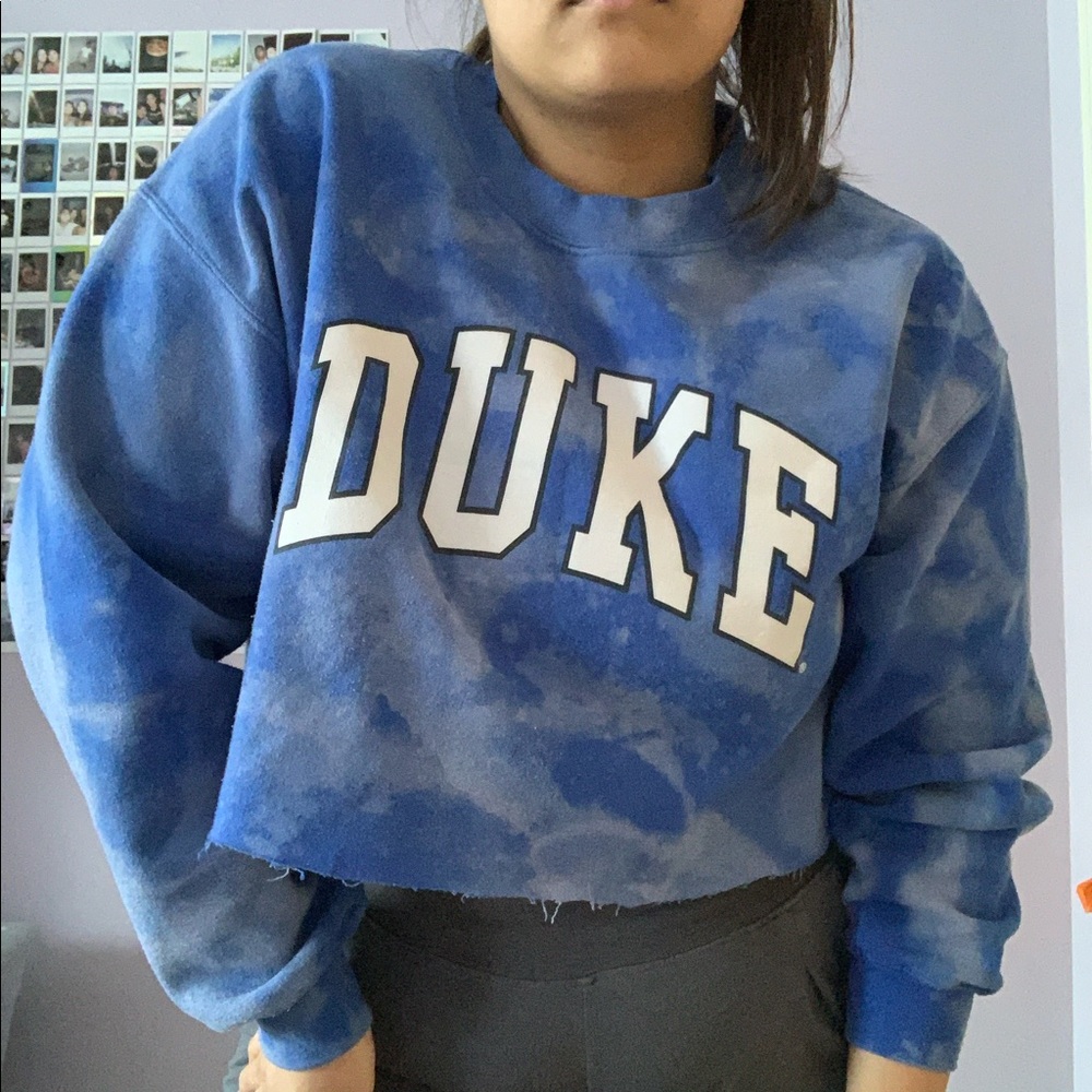 CUSTOM BLEACH DYED COLLEGE SWEATSHIRT
